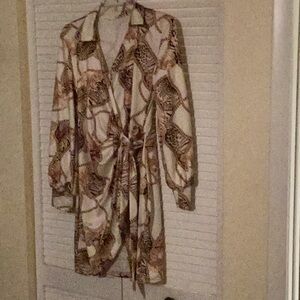 Animal Print Wrap Dress